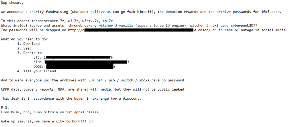 Sempat Dibobol Hacker Data Penting Cd Projekt Kini Telah Bocor Ke Internet 