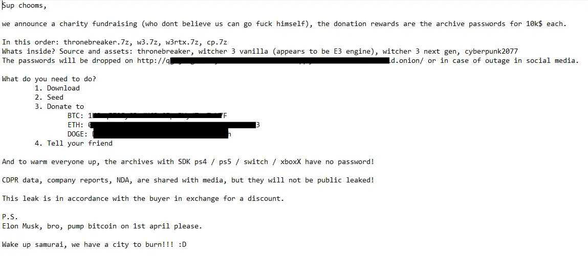 Sempat Dibobol Hacker, Data Penting Cd Projekt Kini Telah Bocor Ke Internet