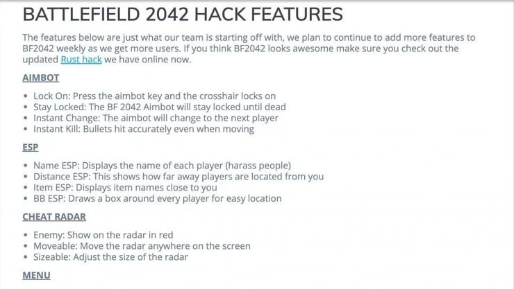 Belum Rilis, Cheat untuk Battlefield 2042 Telah Dijual Secara Online 5 Belum Rilis Cheat Untuk Battlefield 2042 Telah Dijual Secara Online