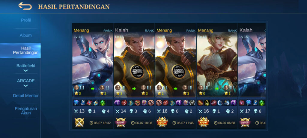 Cara Menyembunyikan Hasil Pertandingan Mobile Legends